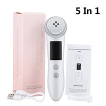 뷰티디바이스 7 in1 RF 및 EMS 라디오 메조테라피 무선 주파수 미용 기기 얼굴 피부 재생 리무버 주름, [04] 5 in 1 white, 04 5 in 1 white