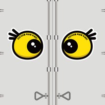 뭉키데코 화물차 왕눈이 고휘도 반사시트지 안전거리 졸음방지 리플렉터 차량스티커 CES_060_깜찍아이, 고휘도 반사지(대형)