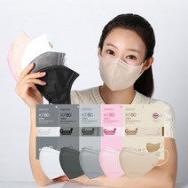 [굿매너] KF80 새부리형 컬러 마스크 대형 50매 5컬러 여름용, 대형/화이트(5매입x10개)+손소독제60ml