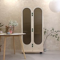 고야 폴리 자작나무 이동형 바퀴 2단 파티션 (1600) 까페 사무실 칸막이 인테리어 가림막 가벽, 혼합색상