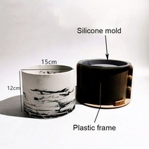 보도블럭 금형 벽돌 몰드 블럭바닥 라운드 콘크리트 화분 실리콘 8 5 즙이 많은 식물을위한 화분 다른 크기 냄비 시멘트벽돌틀 석고 담장 정원 연못, 15cm 냄비 금형