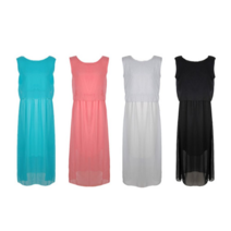 오너클랜 여성 롱원피스 4컬러 1P 쉬폰 실루엣 원피스 스커트