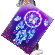 FASEN 사은품+액자 캔버스형보석십자수 DIY세트 라운드 비즈 40 X 50cm, FSE121.드림캐쳐