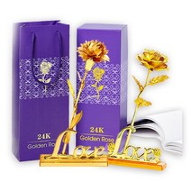24K Gold 장미 카네이션 꽃, 금장미