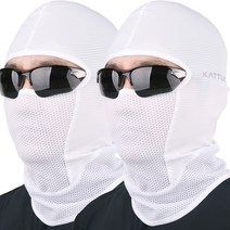 카투스 맥스 1+1 앞면넥메쉬 여름 냉감 복면 바라클라바 스포츠마스크 파크골프, 화이트+화이트