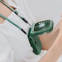 목에거는 넥밴드 목걸이 선풍기 탁상용 보조배터리 겸용, 블루