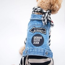 강아지조끼 베스트 강아지청자켓 블랙써클