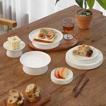 [데이즈룸] 소반 화이트 굽접시 6종 택1 / 디저트그릇 찬기, 낮은형-소