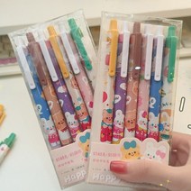 귀욤 젤펜 6개세트 / 필기구 데코볼펜 단체선물 캐릭터볼펜 수성볼펜 학생볼펜 0.5mm