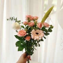 [봄꽃처럼]생화택배 1회 꽃체험 S 꽃정기구독 정기배송 꽃화병 센터피스, 마르샤믹스다발