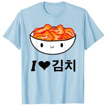 Cute I Love Kimchi 한국 의류 선물 아이디어 케이팝 티셔츠 푸드 프린트 케이팝 티셔츠