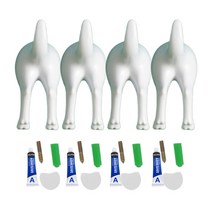 북유럽 스타일 귀여운 플라스틱 개 꼬리 후크 나사 접착 테이프 벽걸이 키 행거 모자 코트 장식 4 개 도매, W