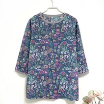 국민할매 국내생산 엄마옷 할머니옷 봄여름 PK 페이즐 7부 라운드 티셔츠[BLS-SP3] 어르신옷 봄옷