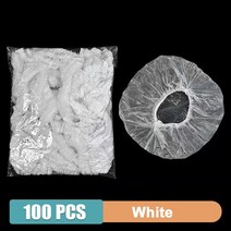 100/200pcs 일회용 샤워 캡 탄성 플라스틱 랩 커버 식품 부직포 목욕 모자 방수 샤워 캡 주방 액세서리, 100PCS 화이트, 100개