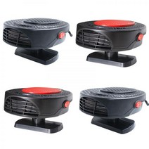휴대용 자동차 히터 150W 자동 앞 유리 2 in 1 난방 냉각 김 서림 방지 장치 RV SUV 기어 360 회전, CHINA_24V Black