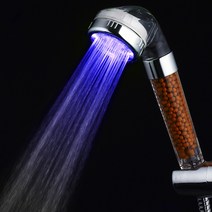 LED 샤워기헤드 수도꼭지 온도색상변화 반영구수압전력, 1.LED음이온 스파샤워헤드(물온도)