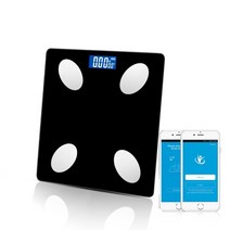 스마트 체중계욕실 전자 디지털 무선 체지방 체성분 분석기 앱, 협력사, 검은 색