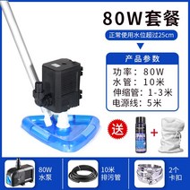 물고기 수중 연못 강 이끼 호수 진공 펌프 바닥 핸드 핸디형 청소 55W 수영장 청소기, 80W- 더블 브러시 헤드 패키지