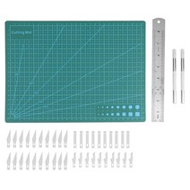 A4 종이 절단 아트 스테레오 절단 패드 조각 나이프 패드 아트 나이프 패드 조각 도구 블레이드 세트, 하나, 보여진 바와 같이