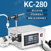 자동 액체 저점도 고점도 정량 주입기 고추장 쨈 꿀 액상 소스포장기 충진기 소분기, KC-280 (필터 드립 내장형 자동 페달)