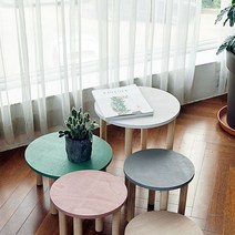 원목 화분 원형 스탠드 다용도 미니 컬러풀 테이블 다이 사이드 사계절 원룸 티 프로방스스타일, 소 H16 - 화이트, 본상품선택