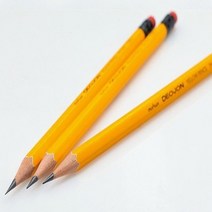 문화 더존 옐로우 2B 연필 5개 지우개달린 연필 지우개 미술용, 기본