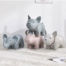 YEOP-T 동물 스툴 미니 의자 풋스툴 발스툴, 핑크 강아지