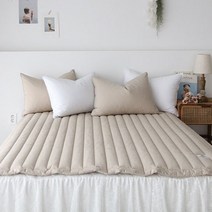 베이직톤 오가닉 순면 밴드고정 10cm 더 넉넉한 미끄럼방지 침대패드, 베이지