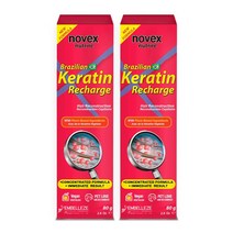 Novex 케라틴 재충전 리브인 컨디셔너 2팩 - 재건 케라틴 곱슬머리 제어 및 손상 복구