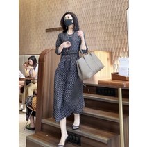 레이스 도트원피스 펀칭 벨티드 미니멀 셔릴 스퀘어넥 슬림핏 롱원피스 앞트임 땡땡이