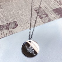 동글 각인 펜던트 목걸이