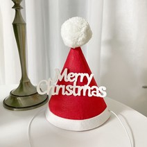 크리스마스 소품 산타 펠트 고깔 모자 머리띠 장식