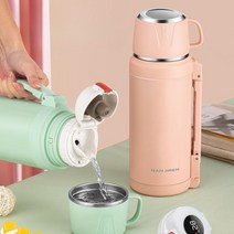 휴대용분유포트 분유 타는 기계 우유 데우기 포트기 대용량 2000ML 304 스테인리스, C.1200ML미스트블루[스마트온도측정+업그레
