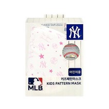 MLB 키즈패턴 마스크 어린이용 뉴욕양키스(화이트), 1개