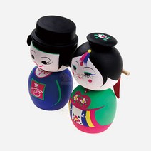 목각흔들인형-신랑신부, 전통포장