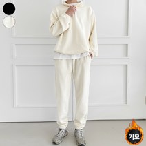 가비진 남성용 안감 기모 트레이닝 세트! 반집업 + 밴드 조거 팬츠 바지 따뜻 트레이닝 상하의세트