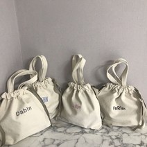 에이미양품점 이니셜자수 실내화주머니 복조리백 토트백