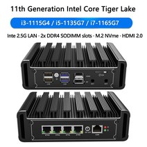 소형PC 미니PC 산업용미니PC 팬리스 미니 PC 11 세대 인텔 코어 i7 1165G7 i5-1135G7 4x i225 2.5G LAN DDR, 01 Celeron N5105_01 미국, 05 16GB RAM 256GB NVMe