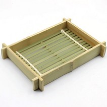 대나무 사각 모밀판 메밀국수접시 소바접시 면기받침 튀김받침 김발 일식 1, 1개