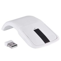 143 마이크로소프트 마우스용 무선 마우스 접이식 터치 USB 마우스 광전 + 스크롤 PC/노트북/맥북/스마트 TV용 수신기가 있는 아크 (화이트)166362