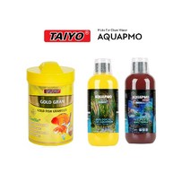 타이요 골드그랜(금어사료) / AQUAPMO 박테리아제 물갈이제(모든 관상어용) 세트상품, 오션프리 프로미니 120g
