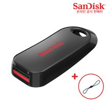 샌디스크 크루저 스냅 CZ62 USB 2.0 메모리 + USB 고리, 64GB