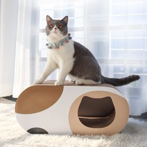 고양이 터널 스크래쳐 숨숨집 은신처 하우스, 세로형, 브라운