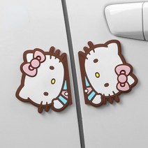 차량용 공기청정기 방향제 헬로 키티 자동차 충돌 방지 막대 실리콘 스티커 스크래치 스트립, 02 분홍색
