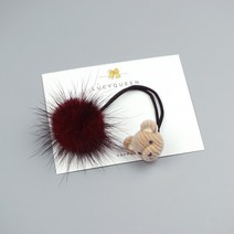 동물 밍크볼 방울머리끈 8color 유아 여아머리끈