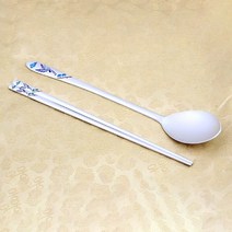 명품 특칠보 은수저 80％ 93.75g, 수복문자문 파랑 273