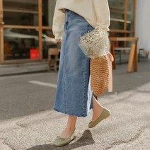[마이더스비] 타츠 데님 롱 스커트