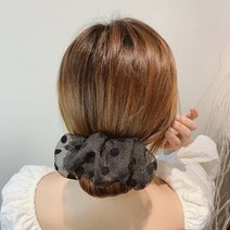 BAISLUN 여자 똥머리 올림머리 쉽게 만들 수 있는 와이어 땡땡이 머리끈 당고머리밴드 헤어 액세서리