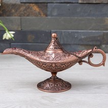 1PC 알라딘 램프 전통 할로우 아웃 페어리 테일 매직 알라딘 소원 램프 차 주전자 빈티지 레트로 홈 인테리어 액세서리, 초콜렛