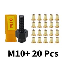 리베팅 충전 리벳건 둥근머리 리벳 hifeson 핸드 너트 도구 헤드 너트 수동 riveter rivnut tool with steel nuts for m3 m4 m5 m6, m10 20pcs 스틸
